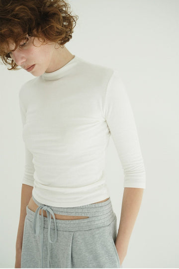 MOCK NECK MID SLEEVE TOPS