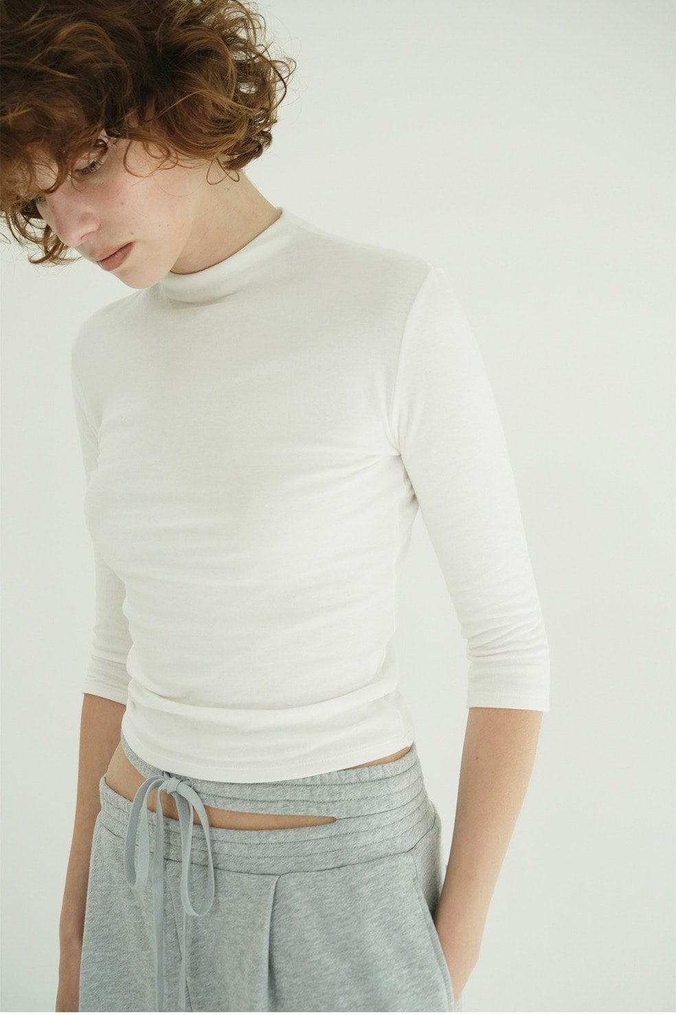 MOCK NECK MID SLEEVE TOPS