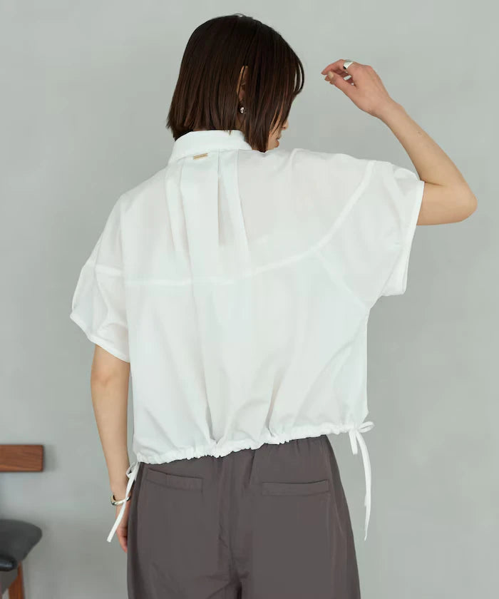 Switch Short Sleeve Hem Code Blouse