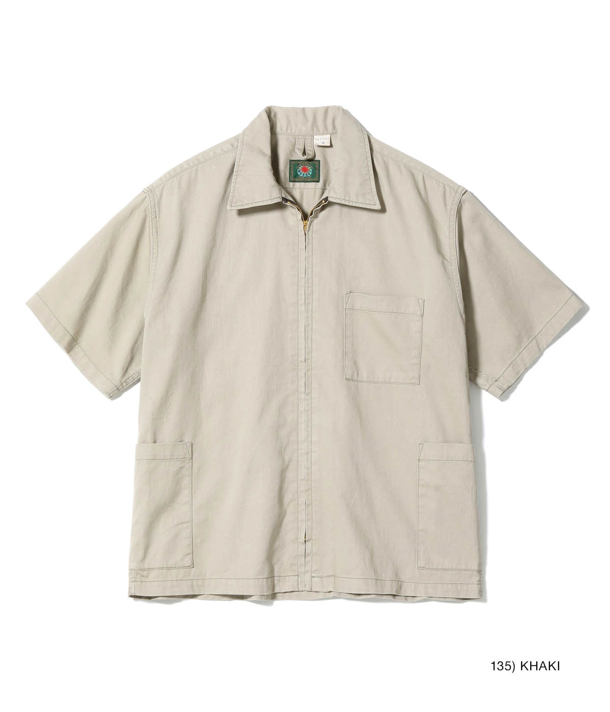 MODUCT COTTON TWILL SCRAB SHIRT with STENCIL PRINT AGING MODEL