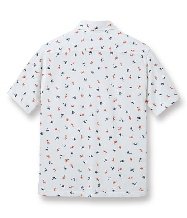 COOLMAX® PULLOVER BUTTON DOWN SHIRT “HULA & PALM TREE”
