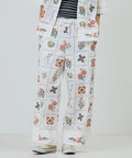 Patchwork Floral Embroidery Pants