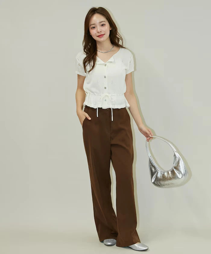 Linen Touch Eyelet Knit Cardigan Limited Edition