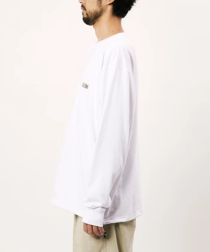 FREAK'S STORE for BEACH & FES Relax Fit One Point Logo Spindle Henley Neck Long Sleeve T-Shirt
