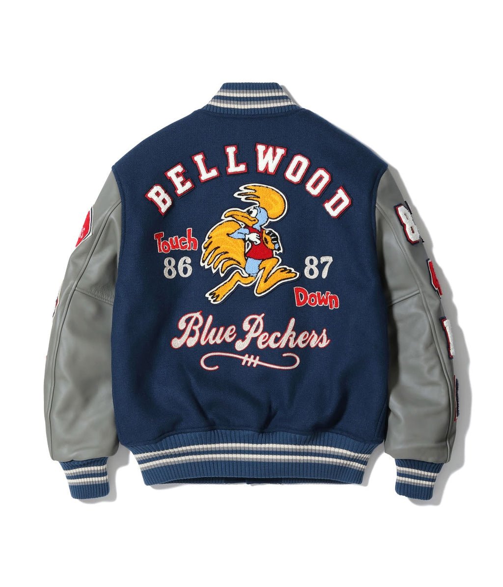 30oz. WOOL MELTON AWARD JACKET “BLUE PECKERS” (NAVY)