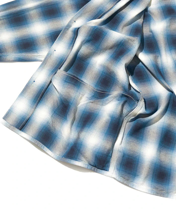 Magazine Pocket Open Collar Shirt(Ombre)