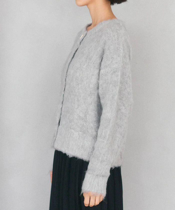 Variation Button Shaggy Knit Cardigan
