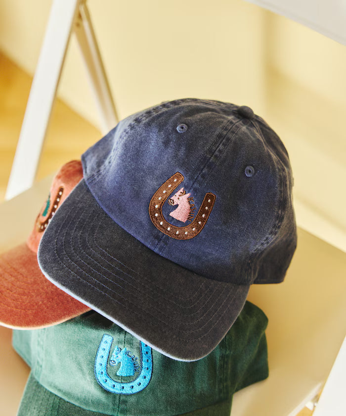 TOYAMEG Kaiun Horse Cap One Point Pigment Embroidery Cap