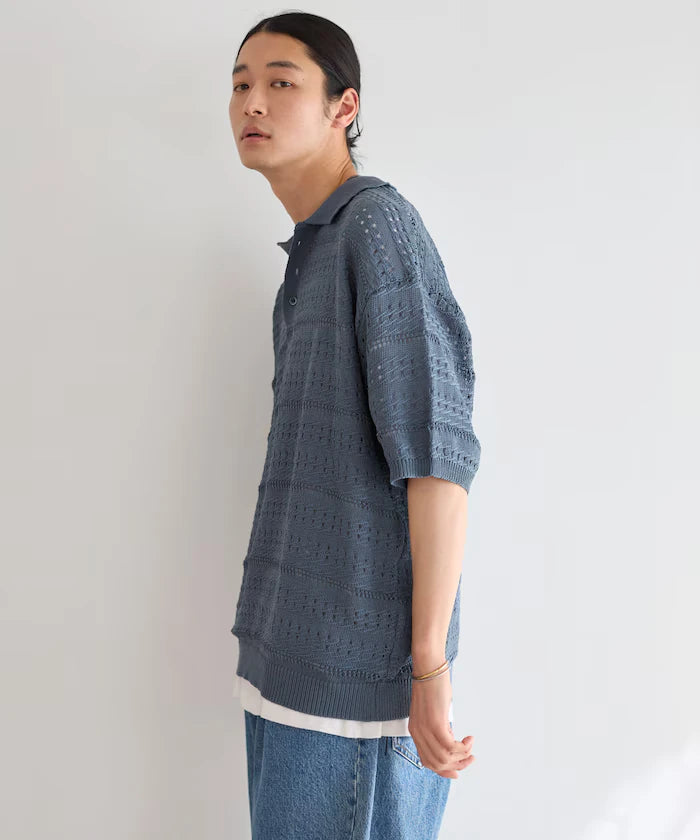 Big Silhouette Short Sleeve Knit Polo Shirt