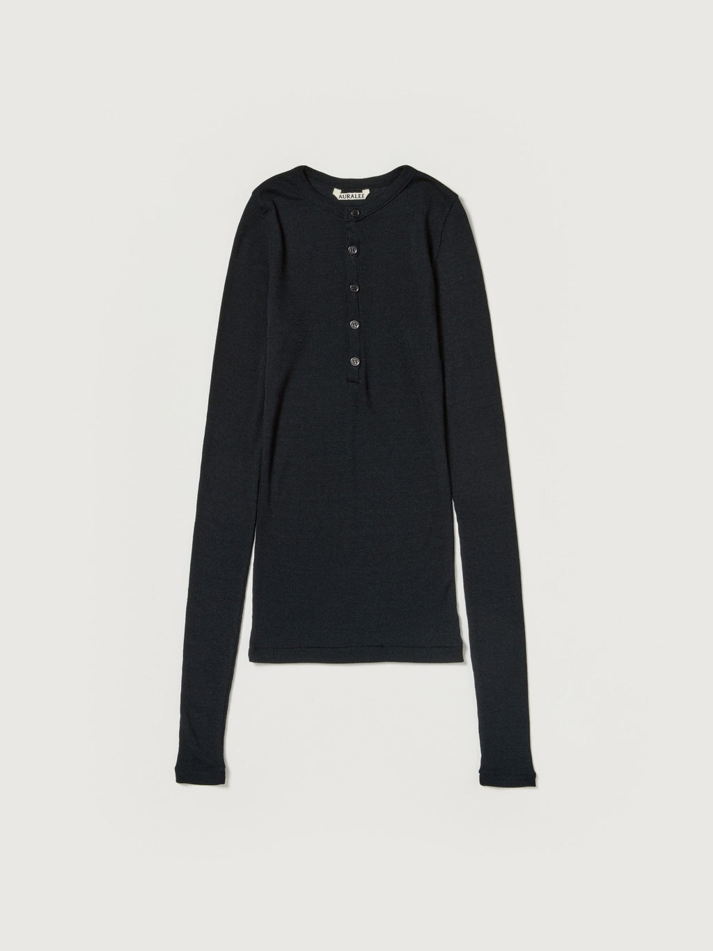 WOOL SILK SOFT RIB HENLEY