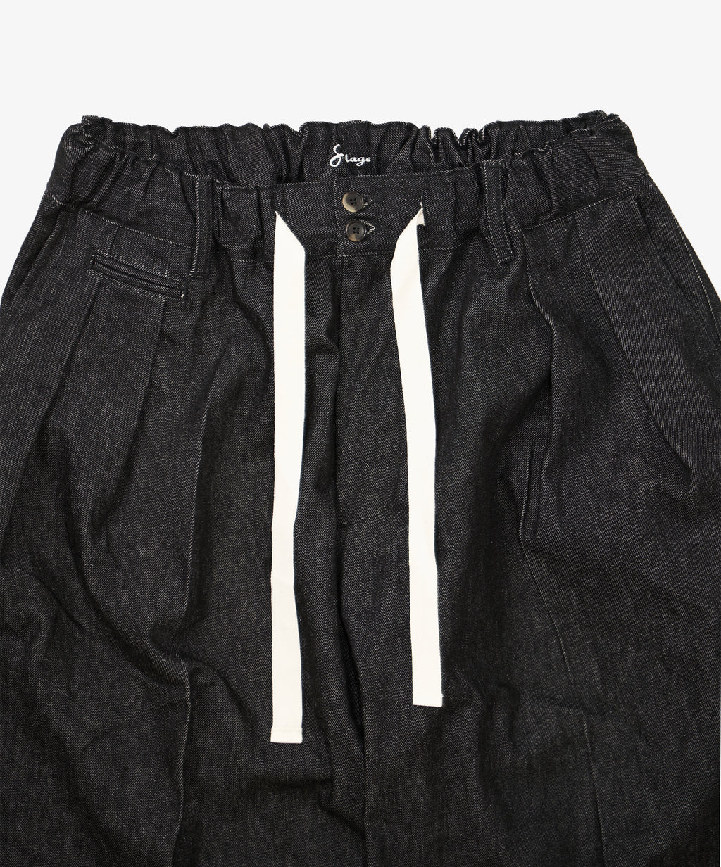 hakama pants black denim one wash