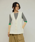 Peplum Silhouette V-Neck Gilet / Vest