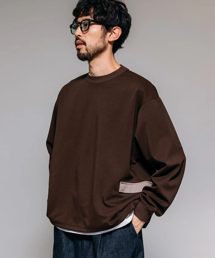 <New Color Added> Side Pocket Spindle Cardboard Crew Neck Sweatshirt