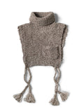 3G Shaggy Knit High Neck Bib Poncho