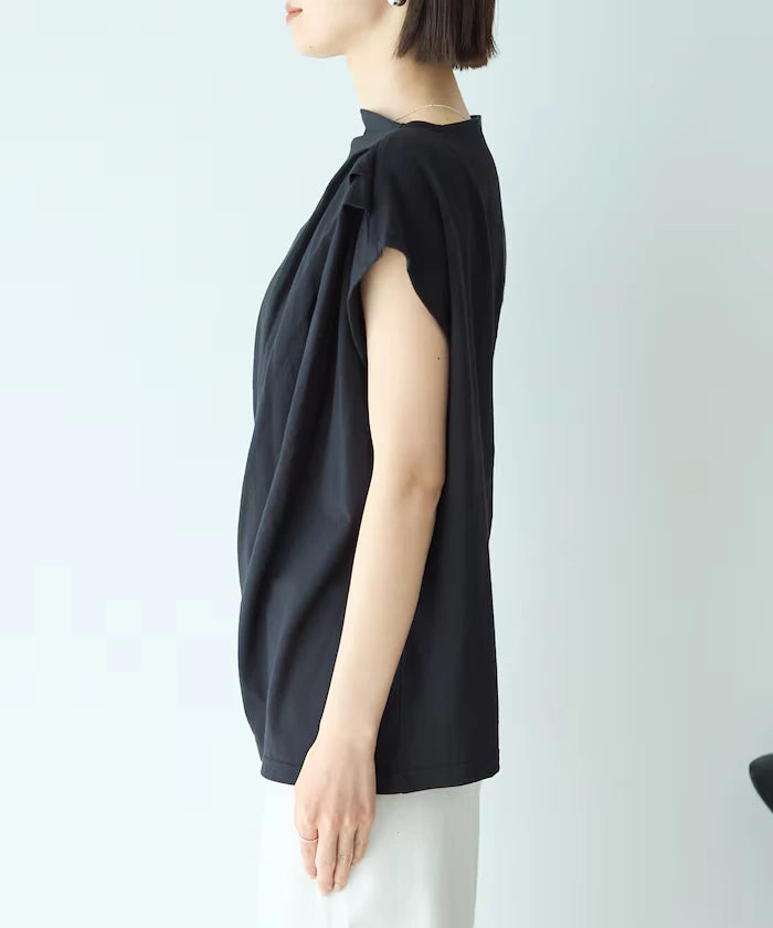 Organic Cotton Asymmetrical Draped Top
