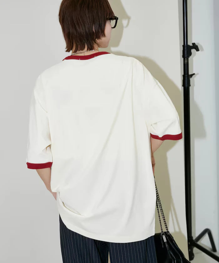 <Functional Material>Mickey Mouse/Sketch Ringer T-Shirt Limited Edition