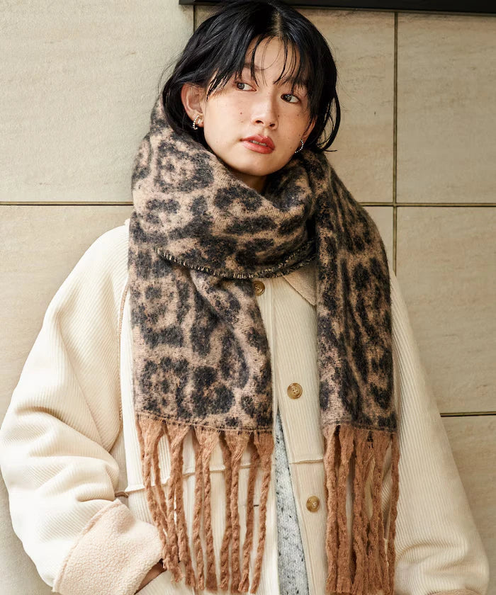 Animal Print Volume Scarf