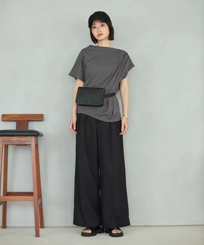 Organic Cotton Asymmetrical Draped Top