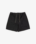 circular fatigue shorts black denim one wash