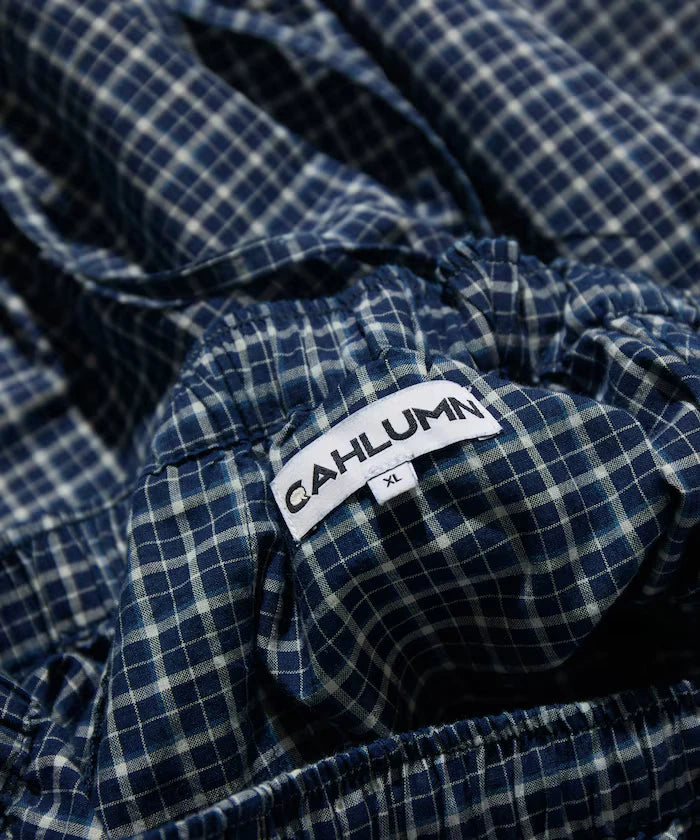 Indigo Madras Check Cropped Easy Pant