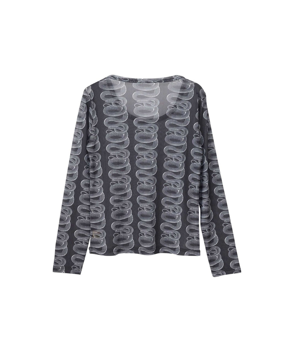 SNAKE LOOP Pattern T-Shirt