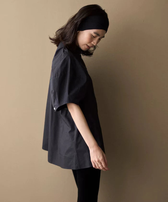 Switching Design Balloon Sleeve Shirt / 5-Minute Sleeve Blouse [Limited Edition]