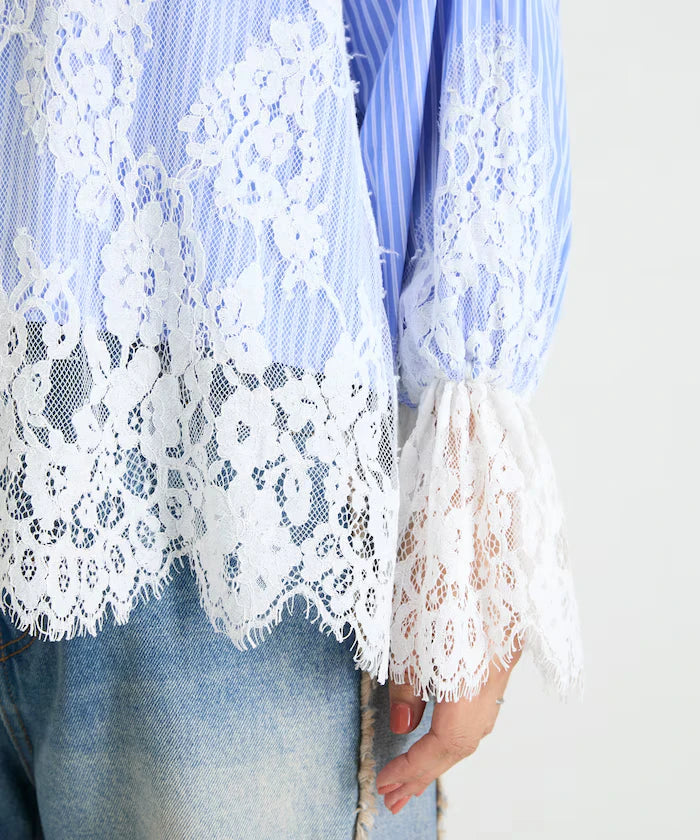Lace Docking Stripe Shirt
