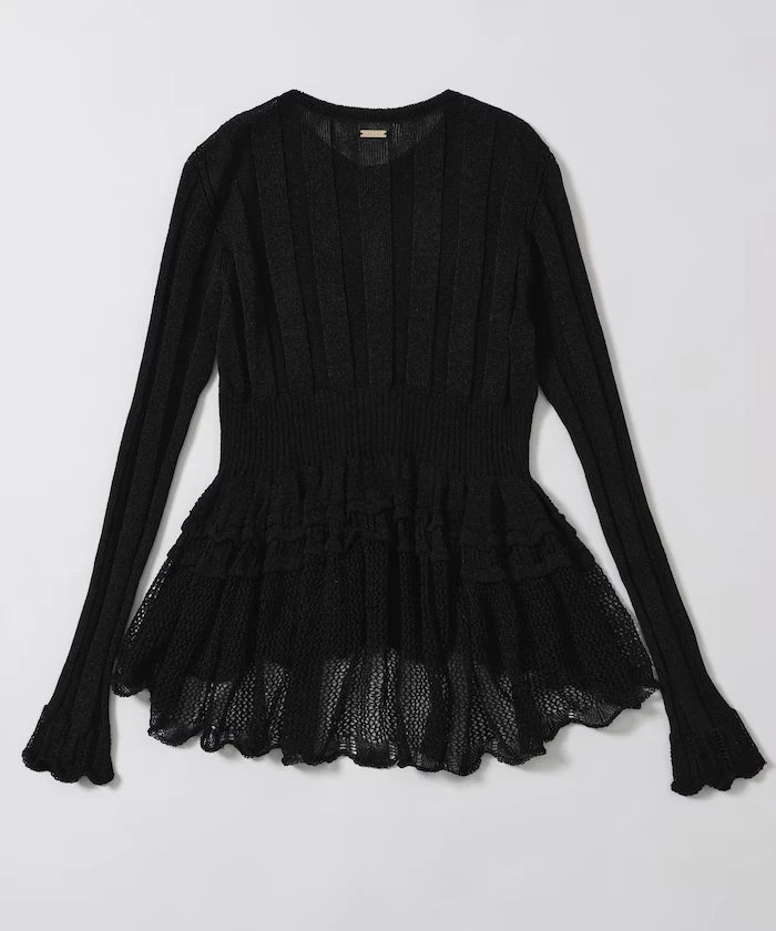 Japan Made Whole Garment Peplum Cardigan