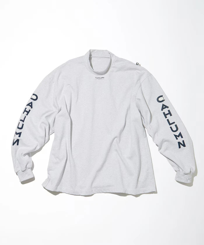 Heavy weight Jersey Mock Neck L/S Print Tee