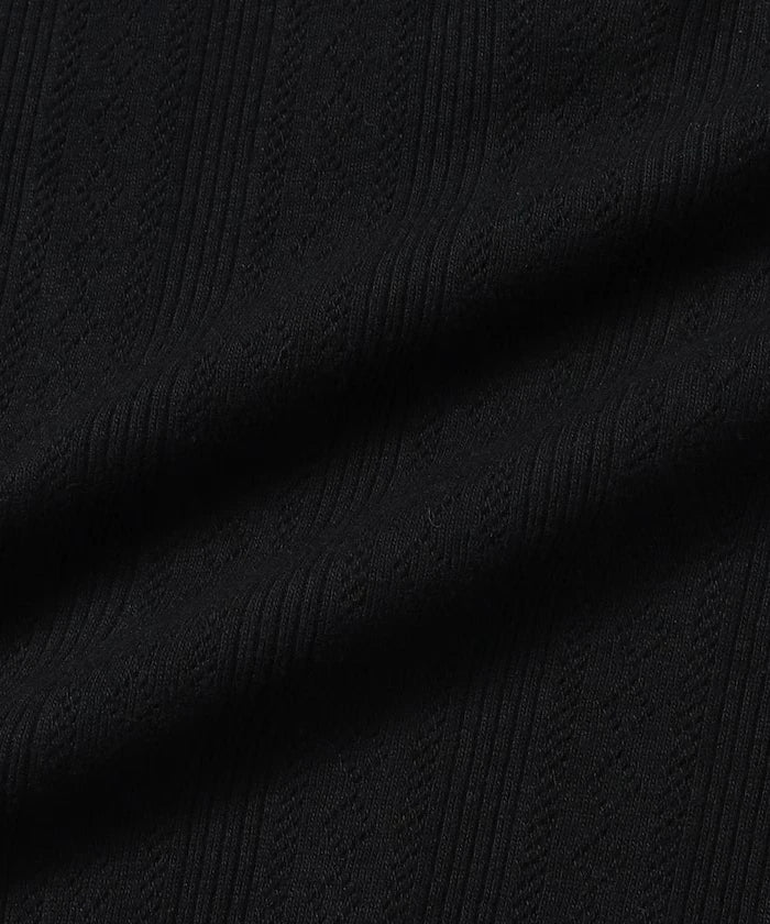 Henry Neck Knitted Lace T-Shirt