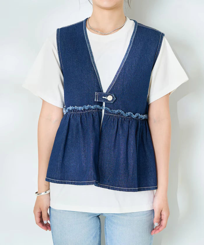 Peplum Gathered Vest <Set Up Compatible>