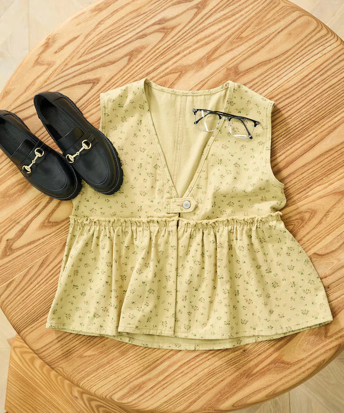 Peplum Gathered Vest <Set Up Compatible>