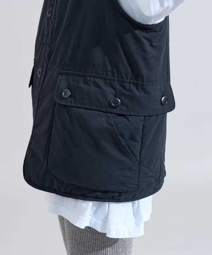 Cotton Nylon Twill Reversible Boa Vest