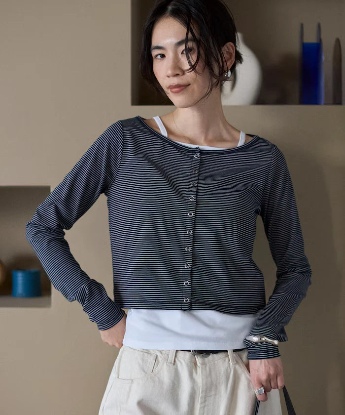 [February 12, 12:00 Release] Layered Set Top / Striped Cardigan & Camisole