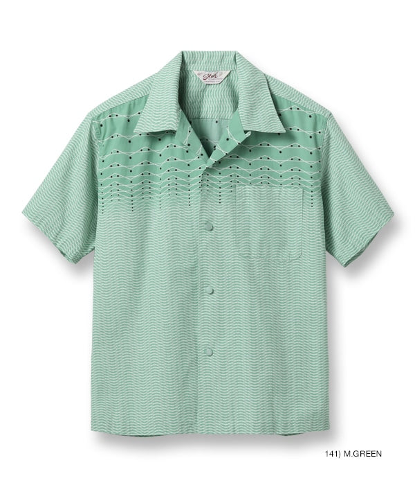 COTTON TYPEWRITER OPEN SHIRT “ZIG ZAG”
