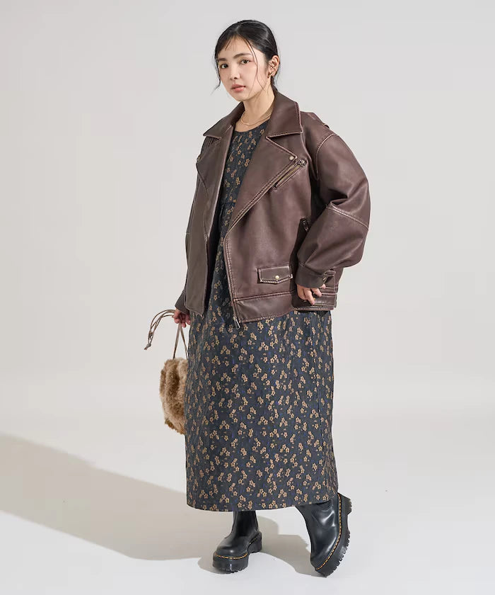 Vintage-Like Leather Double Riders Jacket