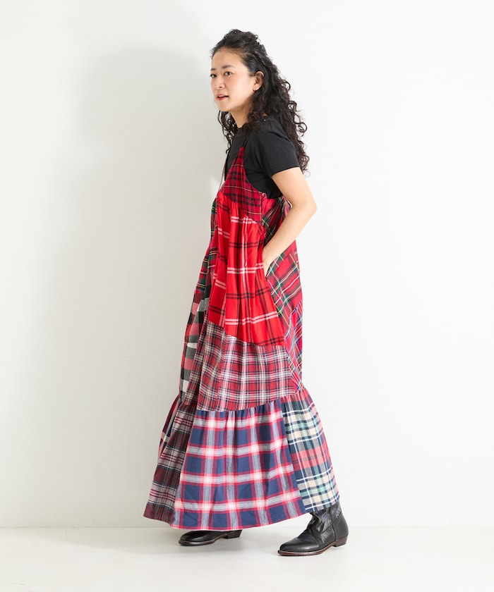 Vintage Remake Check Cami Dress