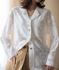 [February 12 12:00 Release] Panel Lace Shirt Jacket / Compatible with Setup