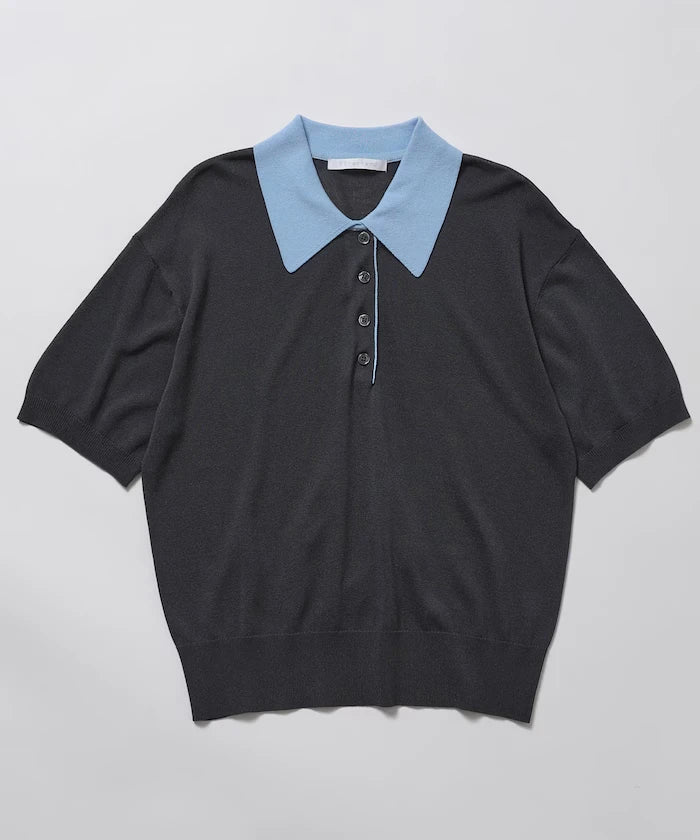 Relaxed Fit Color Design Polo Knit / Bicolor / Multi Stripe
