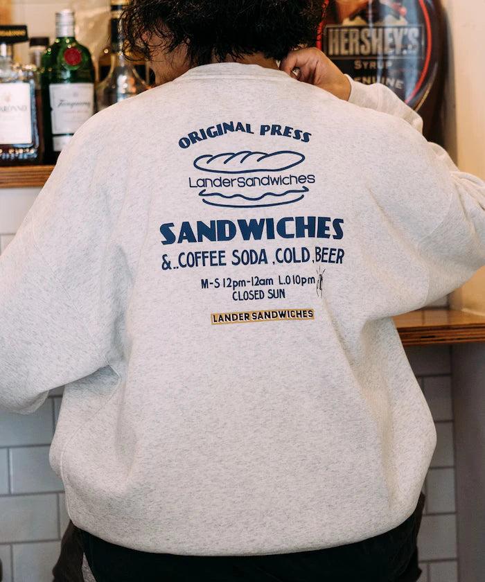 LANDER SANDWICHES×FREAK'S STORE/ Lander Limited Edition Big Silhouette Back Print Crewneck Sweat 【Limited Release】