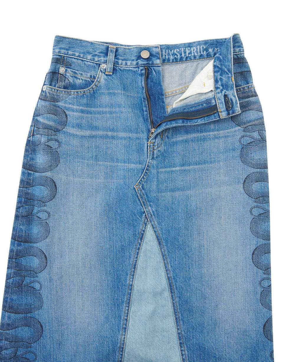 Snake Loop Remake Denim Skirt