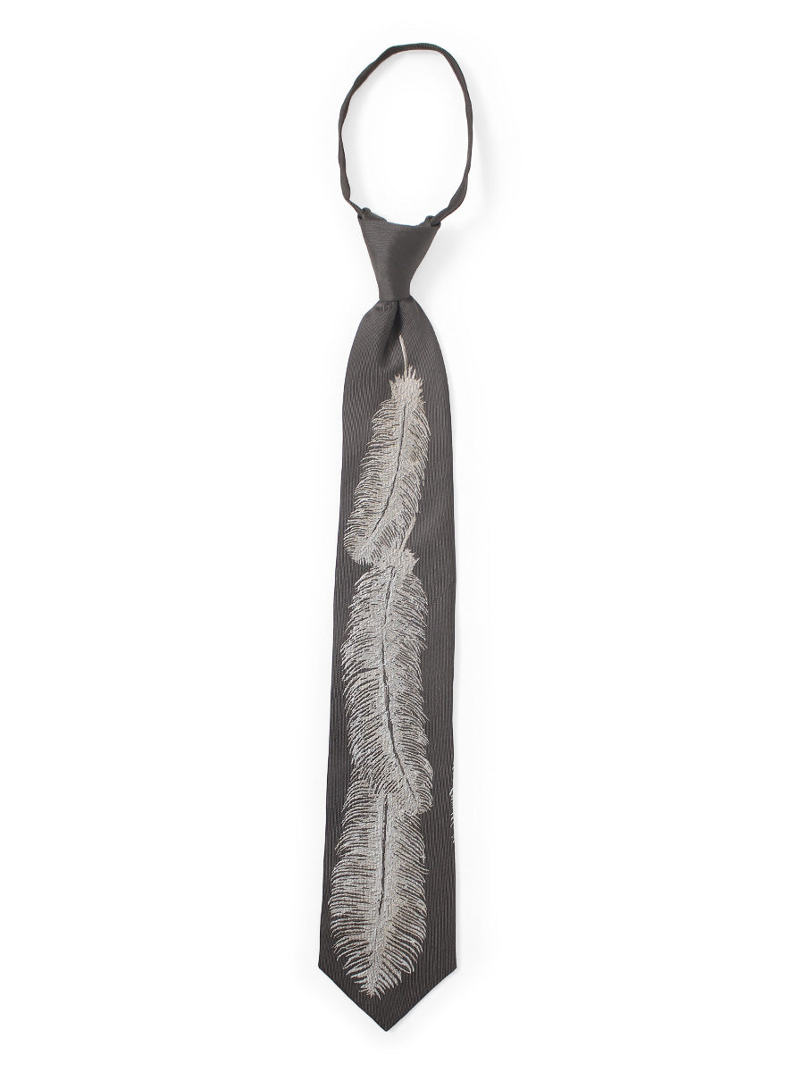 Silk Twill Feather ZIP Tie