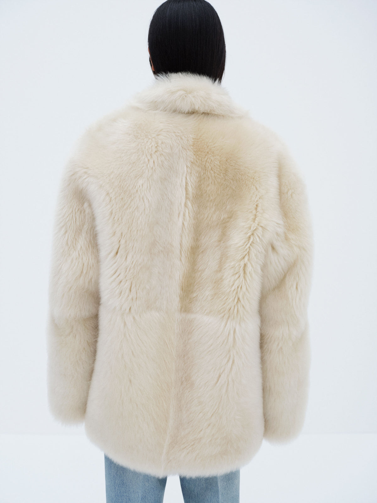 LONG HAIRED MERINO MOUTON SHORT COAT