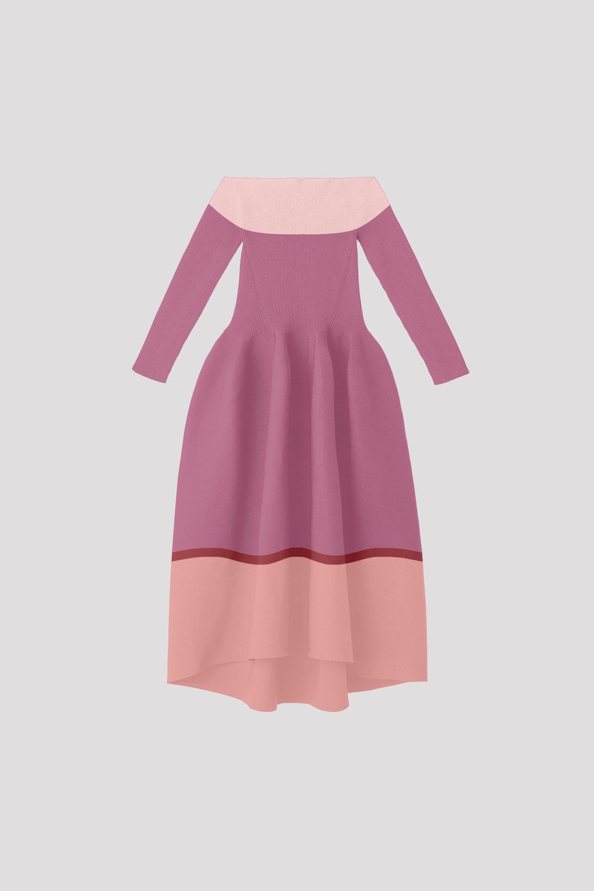 POTTERY HS OFF SHOULDER LONG SLEEVE DRESS