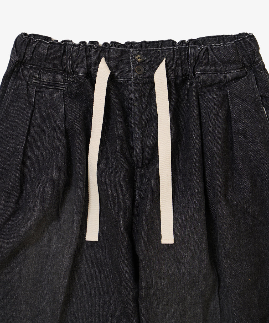 hakama pants black denim damaged