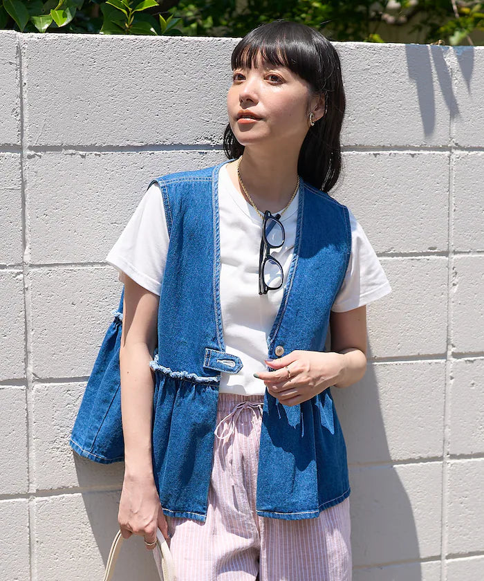 Peplum Gathered Vest <Set Up Compatible>