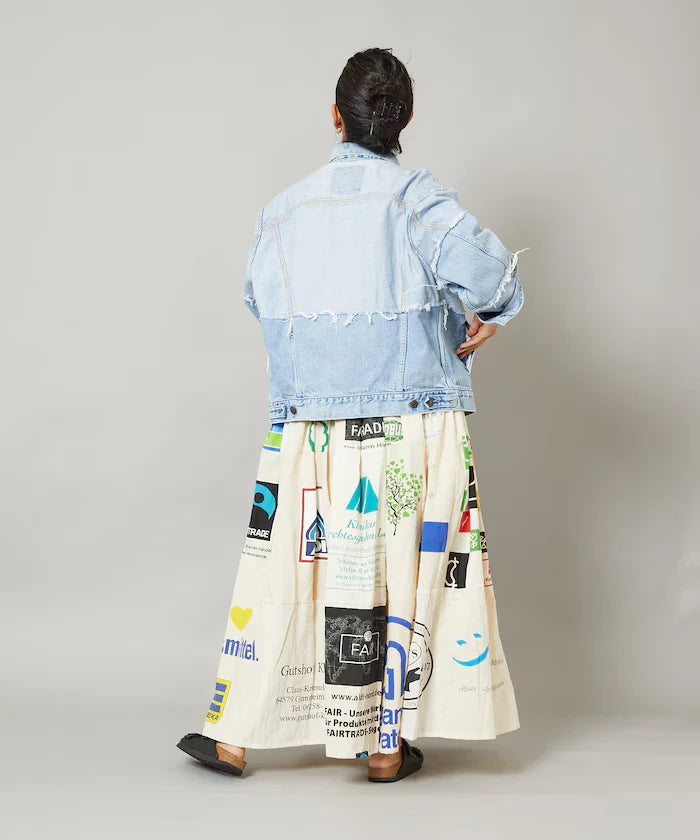 Vintage European Eco Bag Remake Skirt