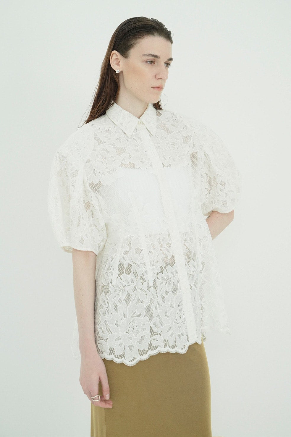 FLOWER LACE WAIST SHAPE TOPS