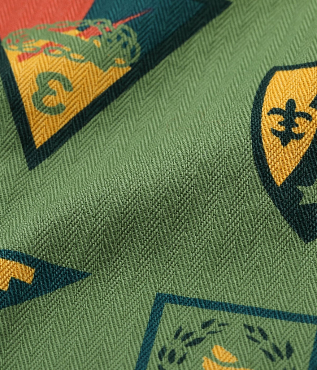 Cotton Herringbone Hawaiian Shirt "Insignia Of Army"
