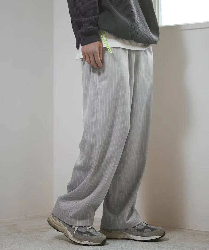 Spindle Stripe Easy Wide Pants / Compatible with Setup